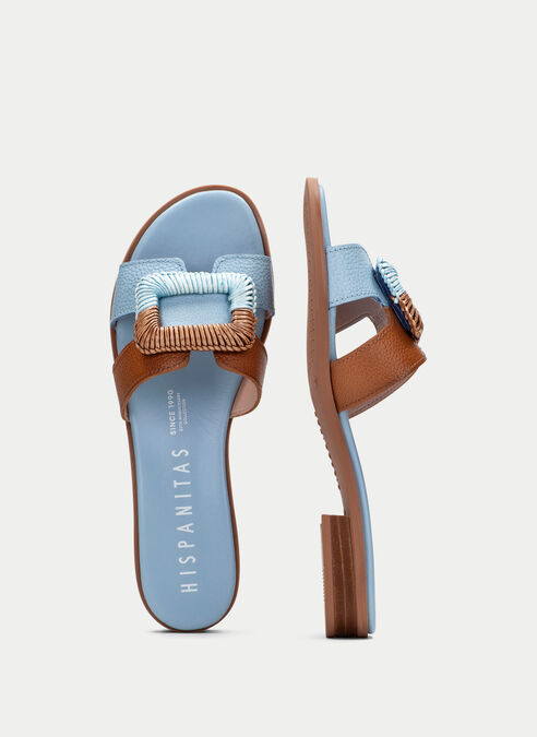 sandalias planas yakarta ciel-cuir