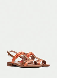 outlet sandale-plane yakarta cuir-corail - hispanitas