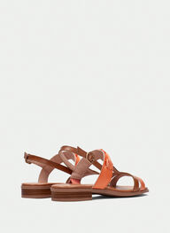 outlet sandale-plane yakarta cuir-corail - hispanitas