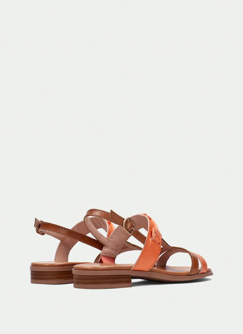 sandalias planas yakarta cuir-corail