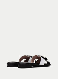 outlet sandale-plane yakarta noir-blanche - hispanitas