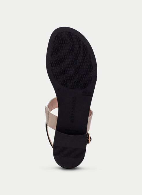 sandalias planas yakarta noir-taupe