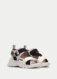 outlet sandale-sport dakar latte-noir-champagne - hispanitas