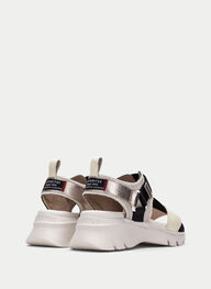 outlet sandale-sport dakar latte-noir-champagne - hispanitas
