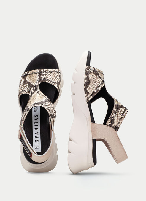 sandalias sport dakar python-taupe