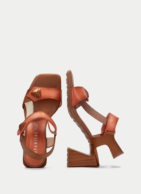 sandalias tacón miami cuir-corail