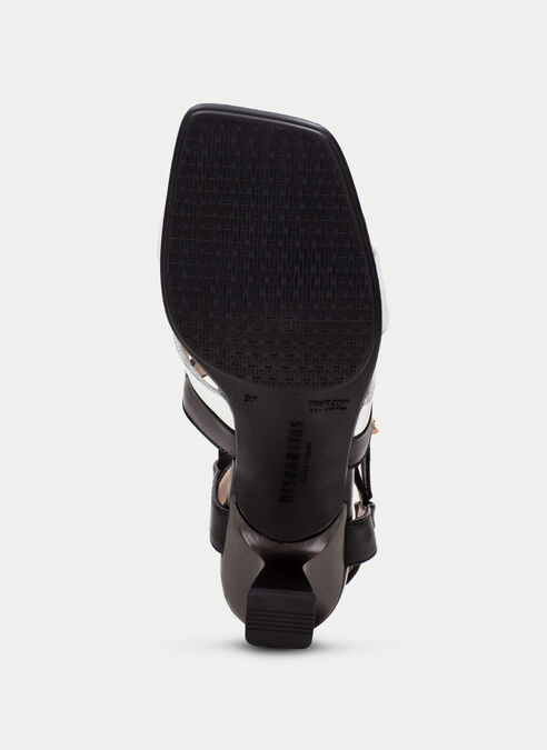 sandalias tacón danielle negro-blanco