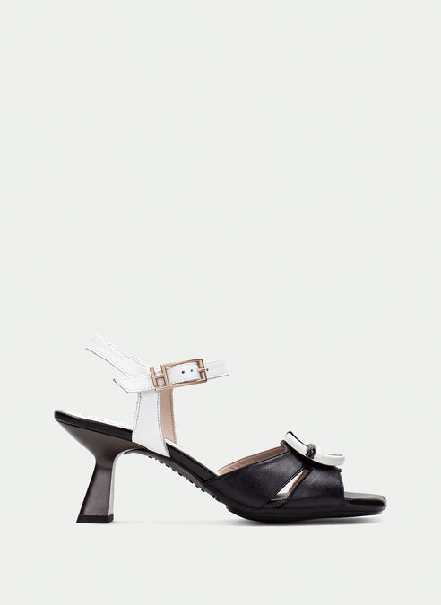 sandalias tacón danielle noir-blanche