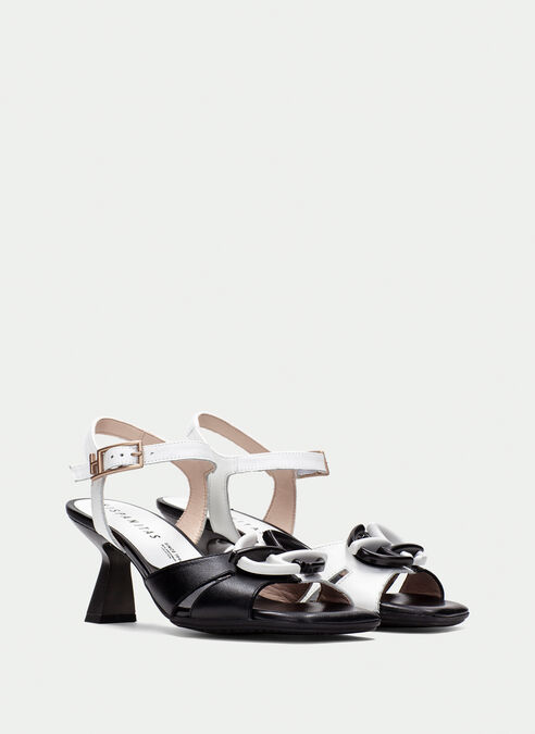 sandalias tacón danielle noir-blanche