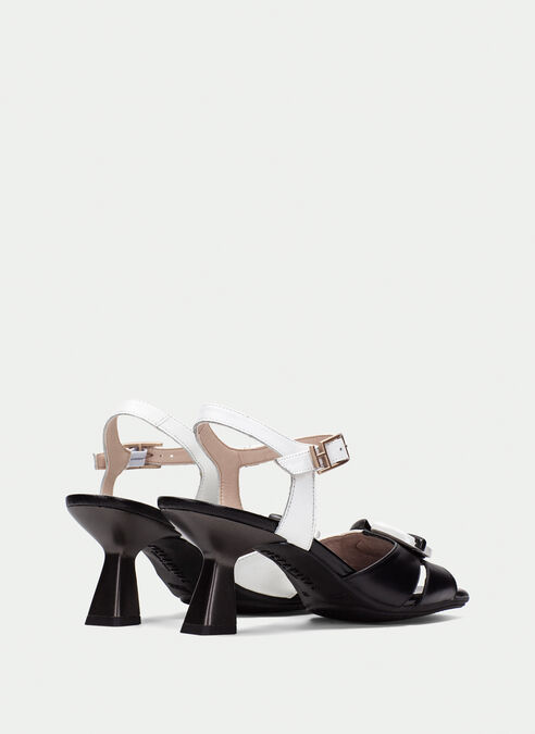 sandalias tacón danielle noir-blanche