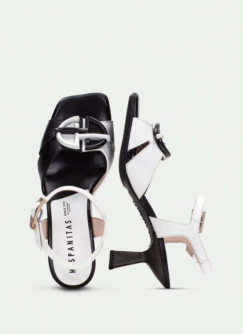 sandalias tacón danielle noir-blanche