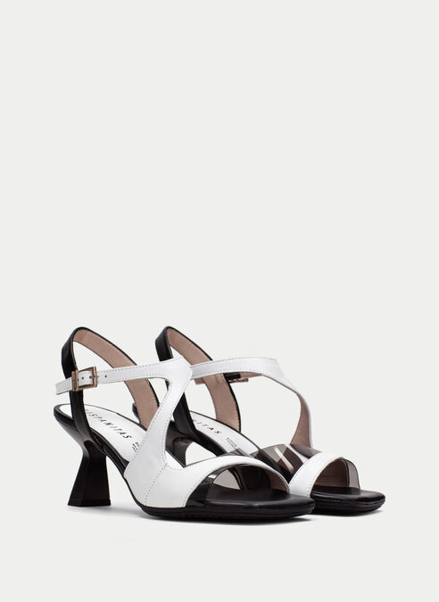 sandalias tacón danielle noir-blanche
