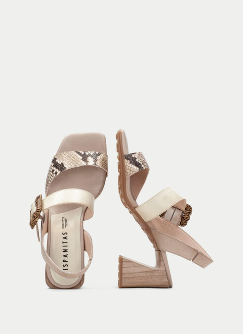 sandalias tacón miami snake-taupe