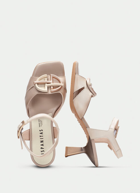 sandalias tacón danielle taupe-latte