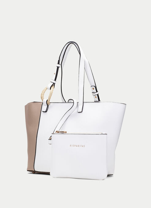 shopper bag  blanche---taupe