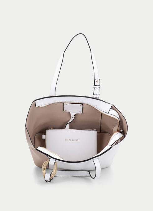 shopper bag  blanche---taupe