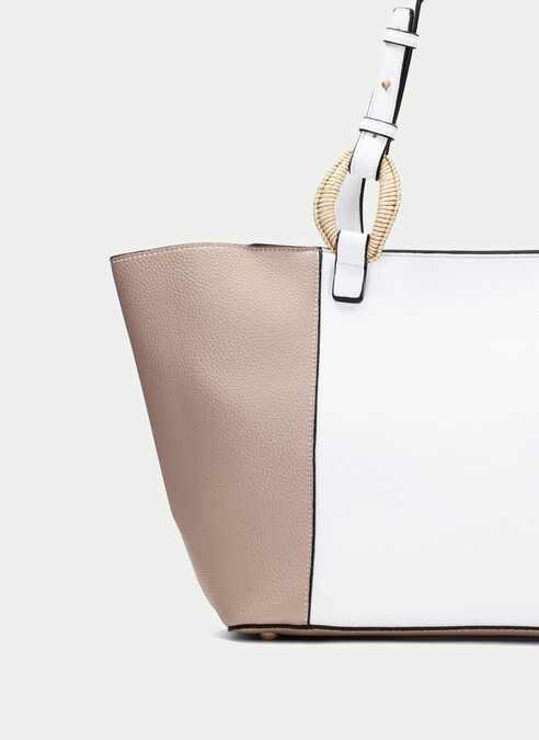 shopper bag  blanche---taupe