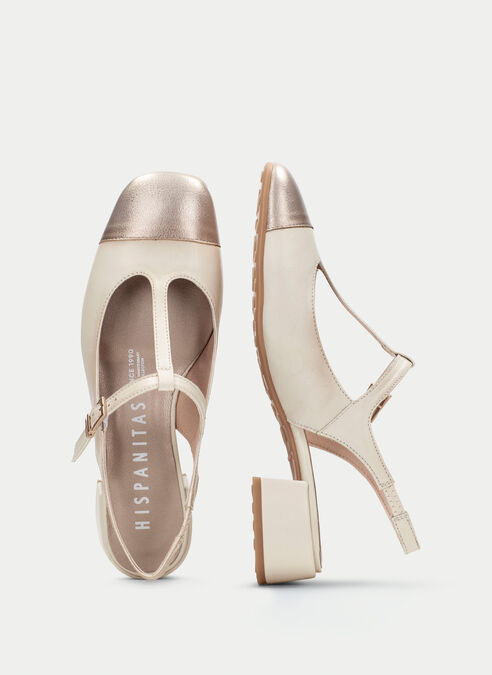 t-strap oporto latte-champagne