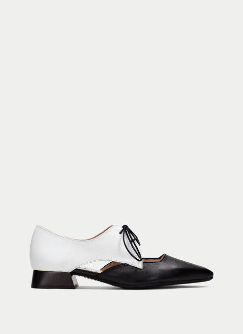 zapatos planos dali blanche-noir
