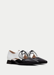 outlet flache-schuhe dali weiß-schwarz - hispanitas