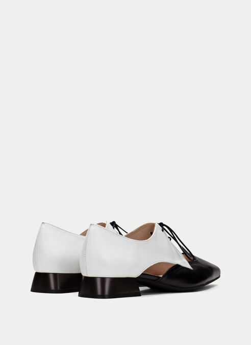 zapatos planos dali blanche-noir