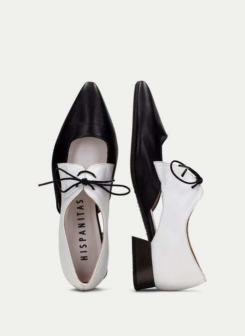 zapatos planos dali blanche-noir