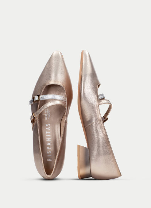 zapatos planos dali champagne