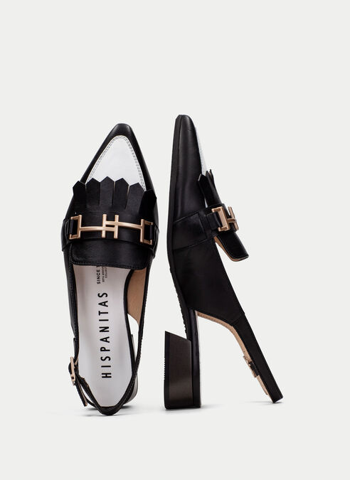 zapatos planos dali noir-blanche