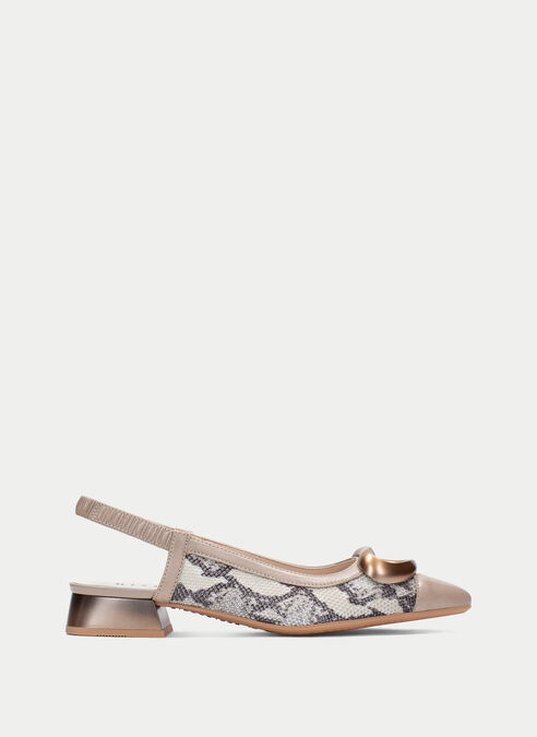 zapatos planos dali python-taupe