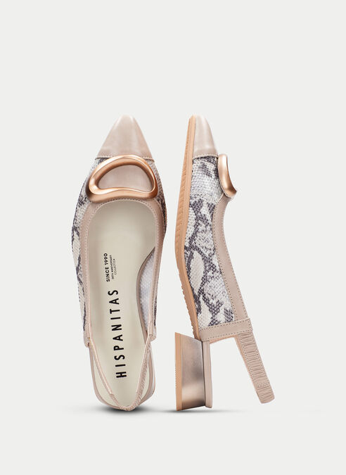 zapatos planos dali python-taupe