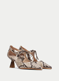 outlet absatzschuhe nova snake-taupe - hispanitas