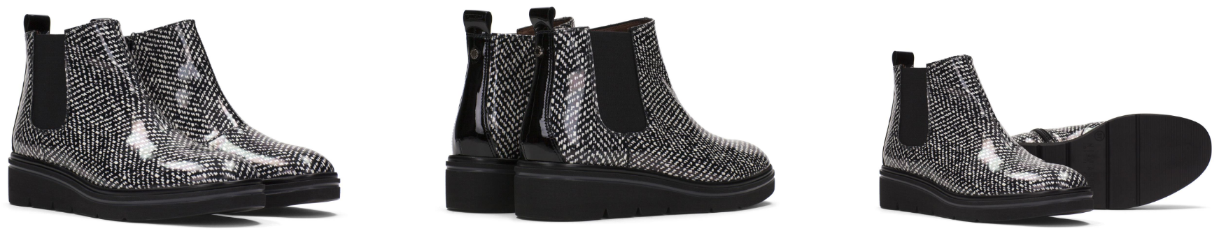 botin blanco negro