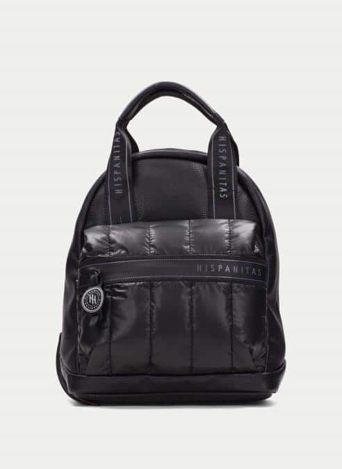 mochila acolchada negra