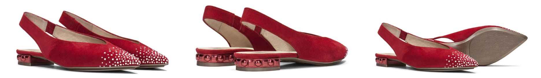 zapato plano ante rojo