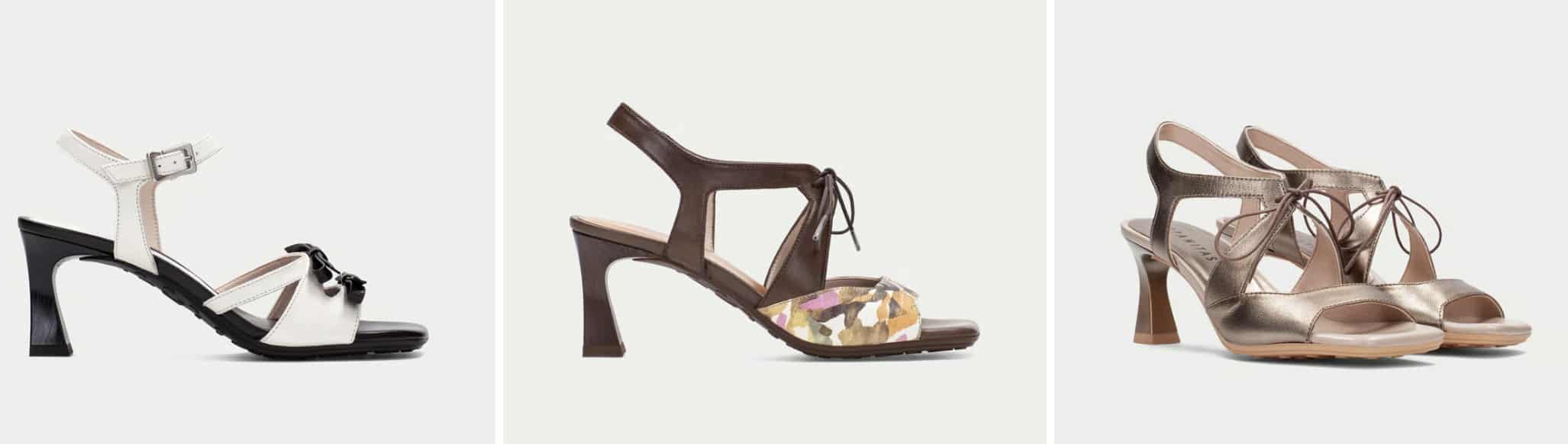 sandalias con tacón ancho