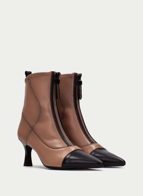 botines en punta marrones