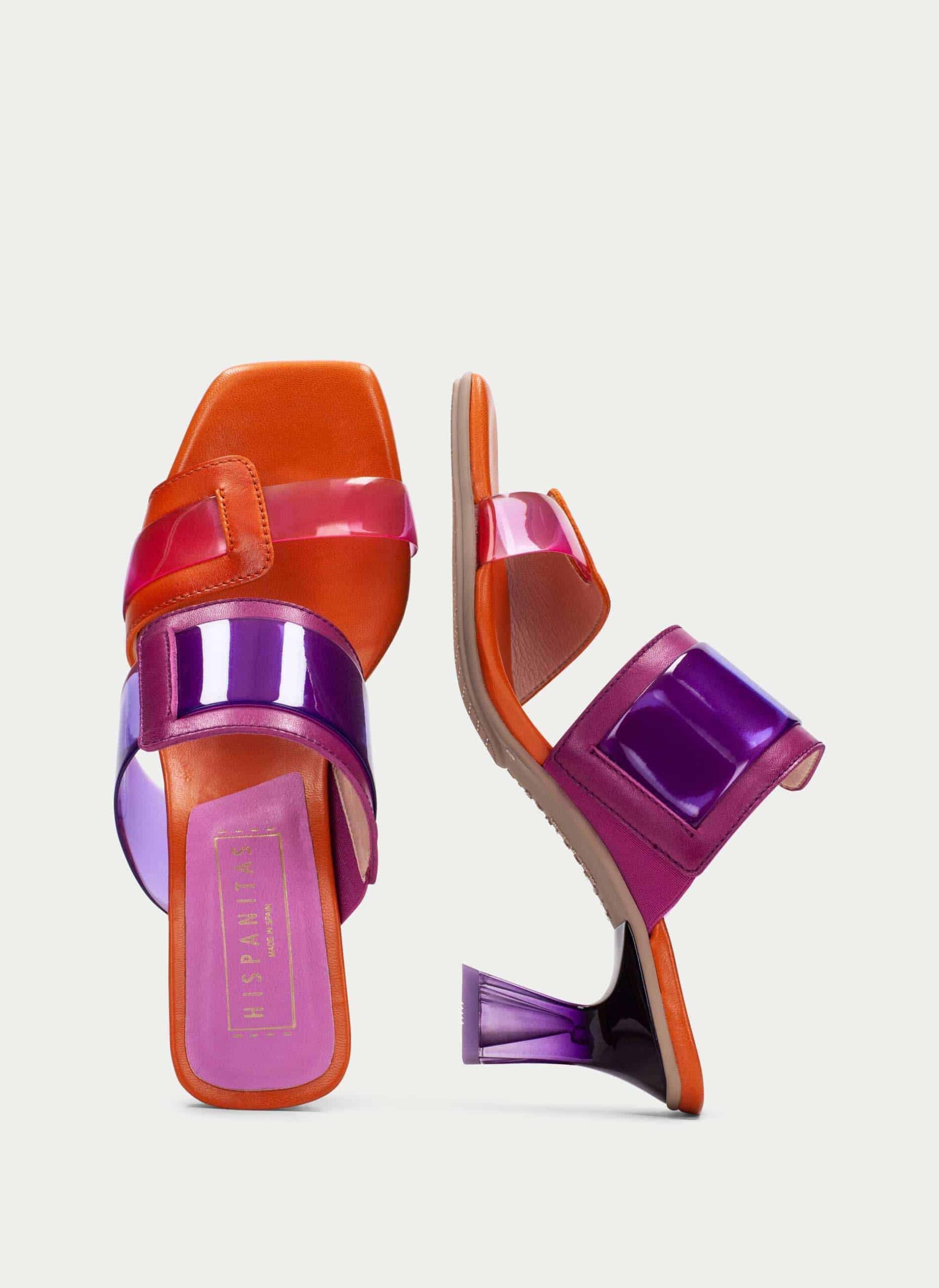 sandalias tacon multicolor