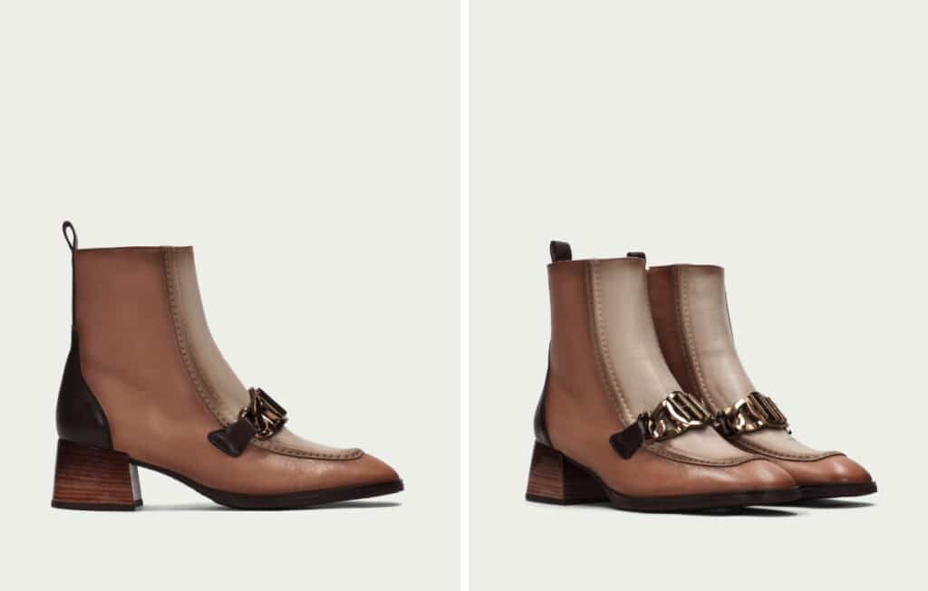 Botines de piel con tacón cómodos