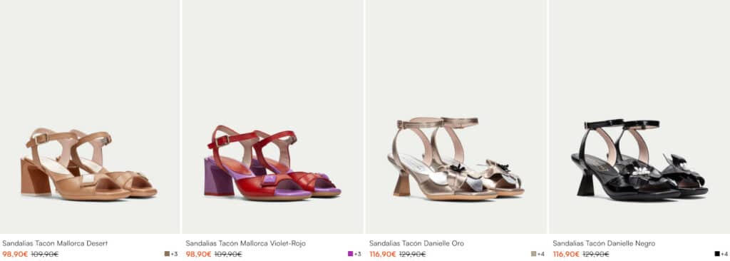 sandalias de tacon hispanitas rebajadas