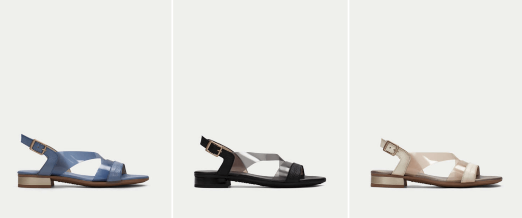 sandalias transparentes de colores hispanitas