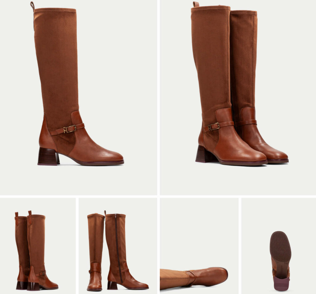 botas marrones para faldas