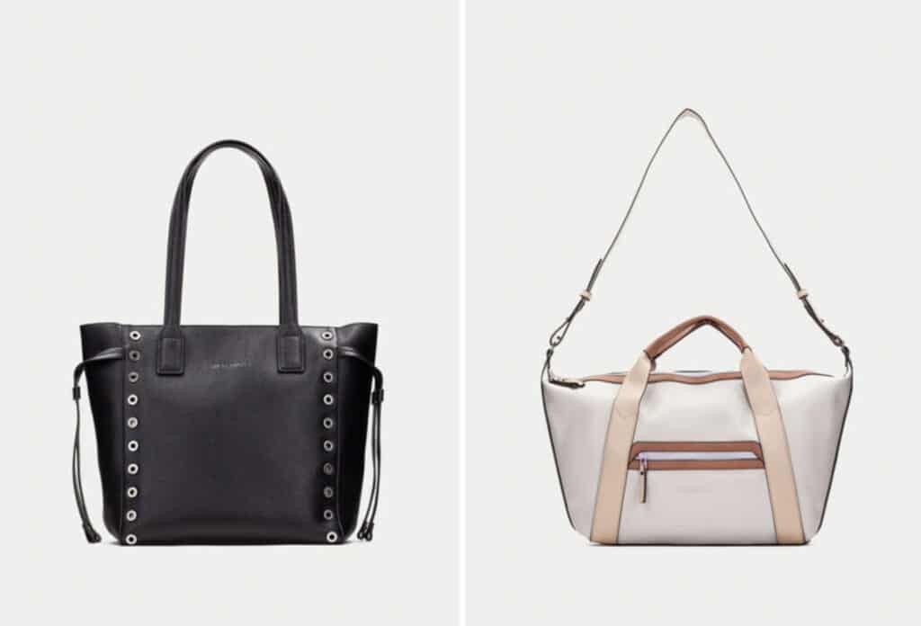 bolsos blanco y negro